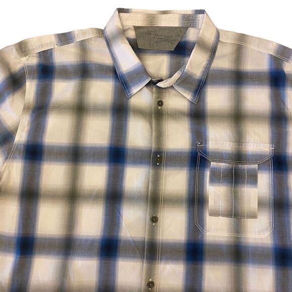 Calvin Klein Plaid Button Down Short Sleeve Shirt Size XXL - Picture 2 of 12